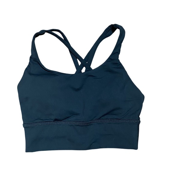 Lululemon Strappy Back Longline Energy Sports Bra Black Size 2 W2AUYS Yoga Run - Picture 1 of 5